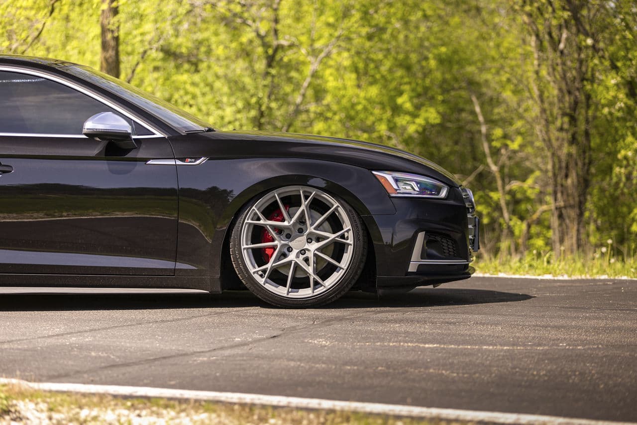 Rear view of 2018 Audi S5 with wheels