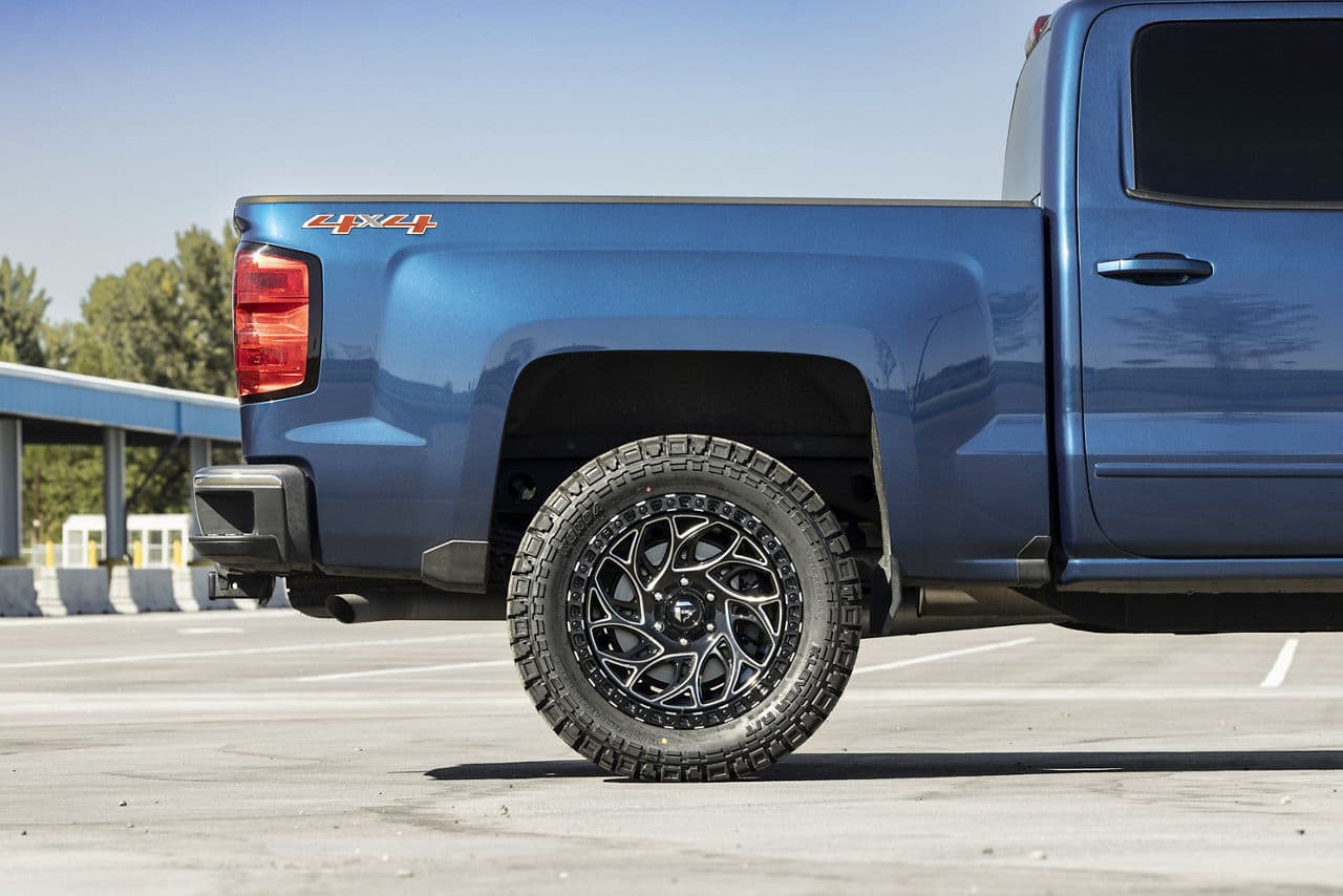Rear view of 2018 Chevrolet Silverado with truck suv wheels