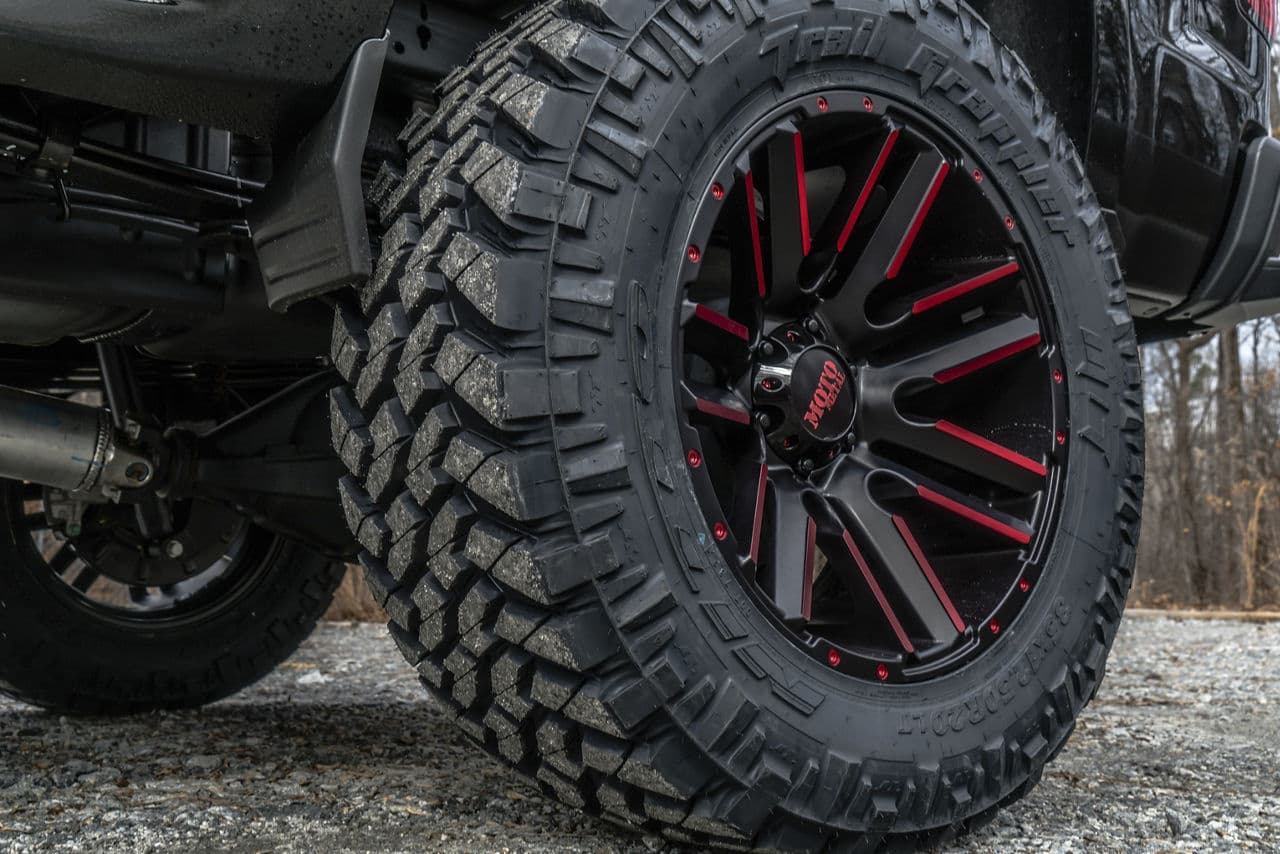 Rear view of 2018 Chevrolet Silverado with wheels