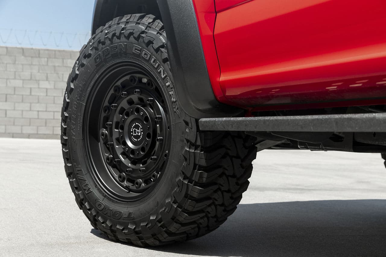 Detail view of 2018 Ford F150 Raptor with truck suv wheels