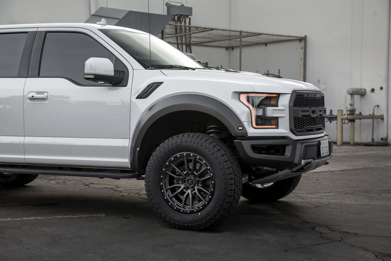 Detail view of 2018 Ford F150 Raptor with truck suv wheels