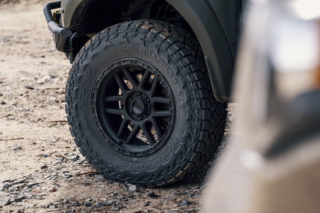 Rear view of 2018 Ford F150 Raptor with truck suv wheels