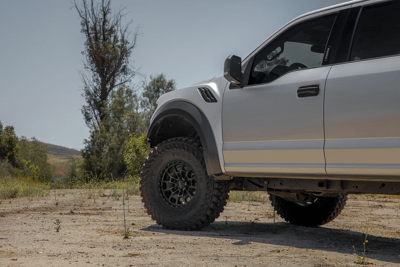 Rear view of 2018 Ford F150 Raptor with wheels