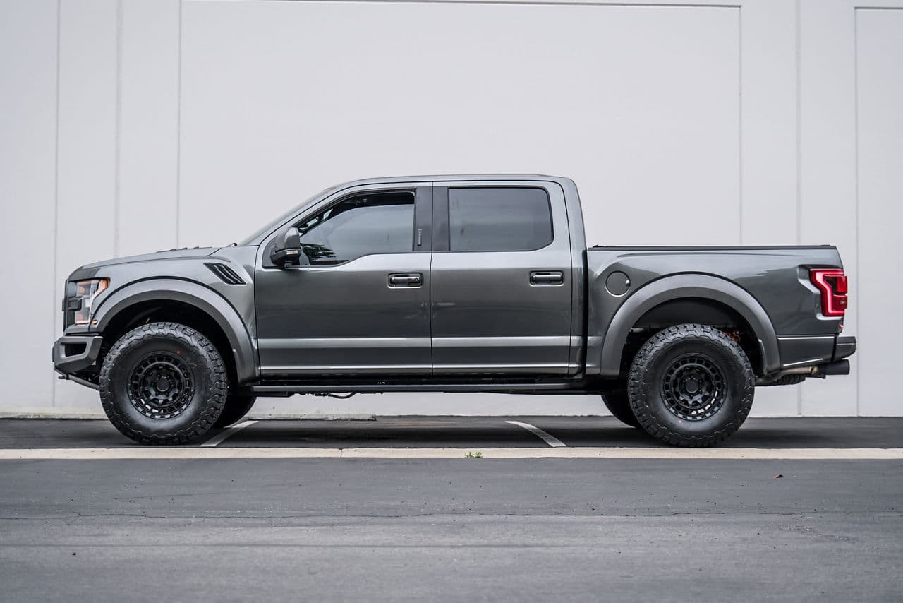 Rear view of 2018 Ford F150 Raptor with wheels