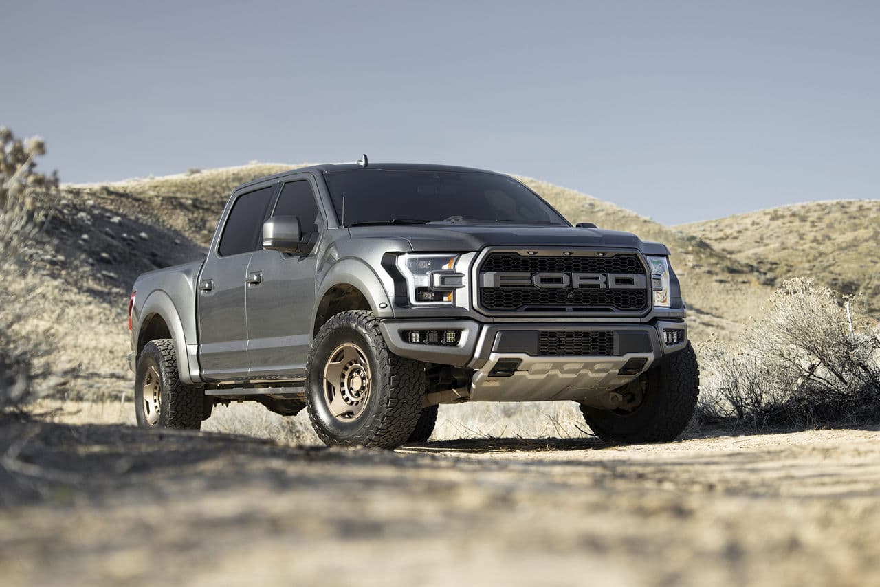 Front view of 2018 Ford F150 Raptor with wheels