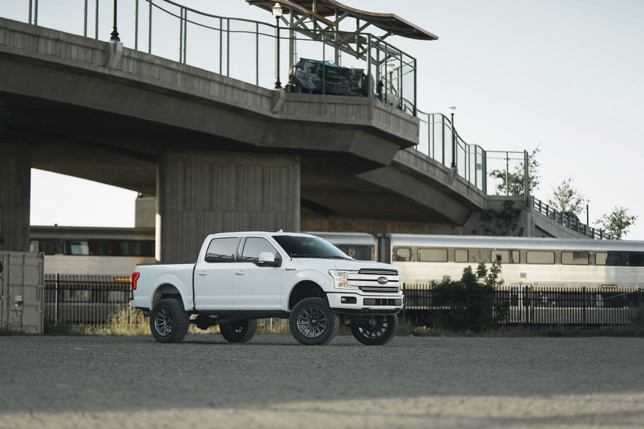 Front view of 2018 Ford F150 with truck suv wheels