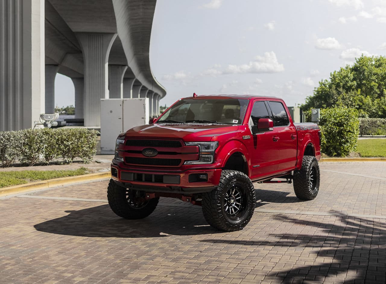 Interior of 2018 Ford F150 with wheels