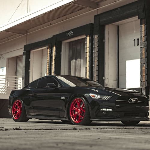 Interior of 2018 Ford Mustang with wheels