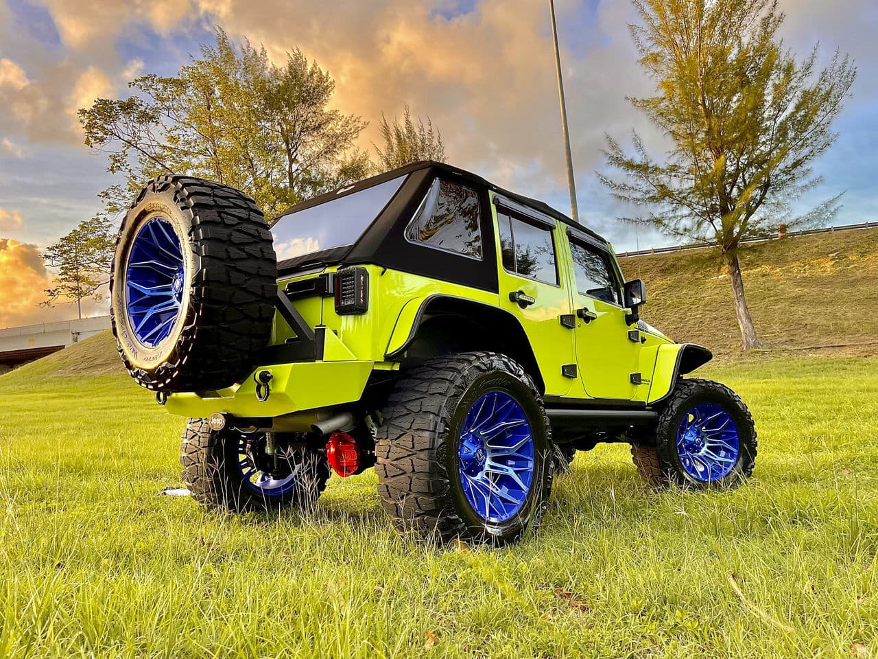 Interior of 2018 Jeep Wrangler with truck suv wheels