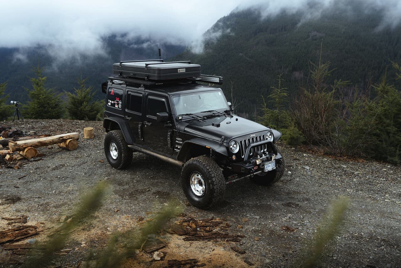 Interior of 2018 Jeep Wrangler with wheels