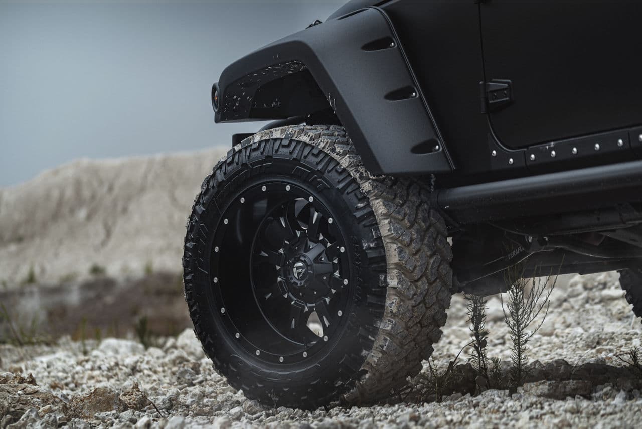 Interior of 2018 Jeep Wrangler with wheels