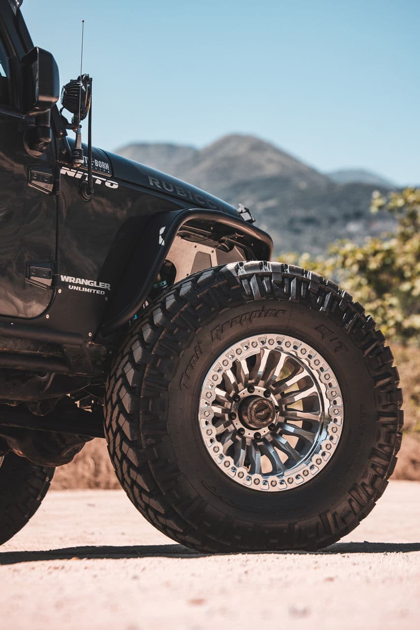 Detail view of 2018 Jeep Wrangler with wheels