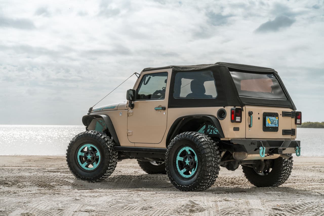 Detail view of 2018 Jeep Wrangler with wheels