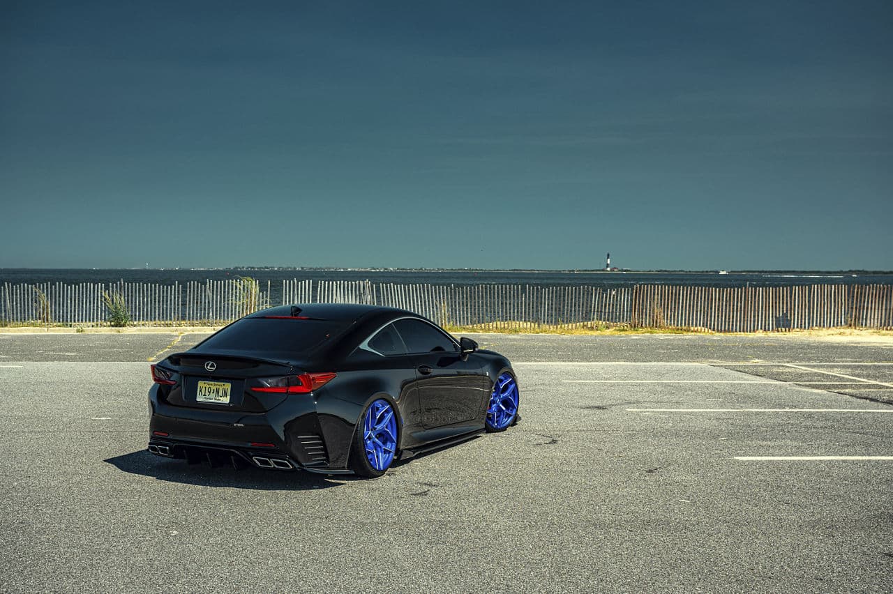 Front view of 2018 Lexus RC350 with vehicle wraps