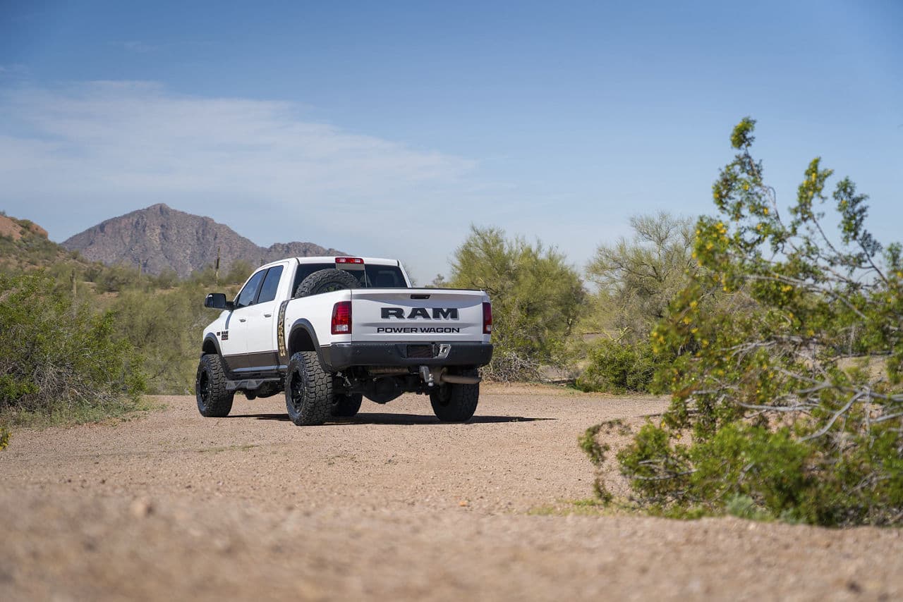 Rear view of 2018 Ram 2500 Power Wagon with truck suv wheels