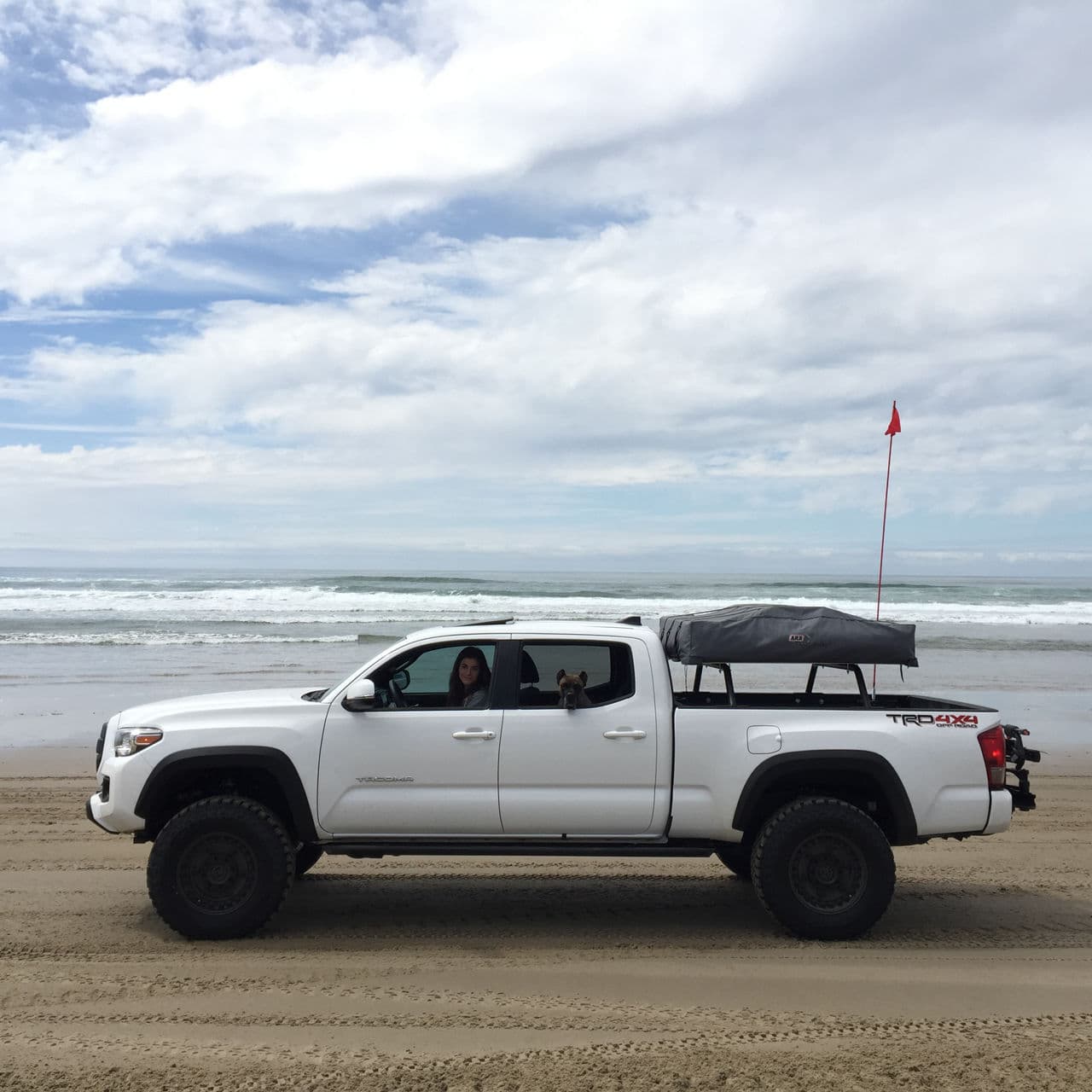 Rear view of 2018 Toyota Tacoma TRD Pro with truck suv wheels