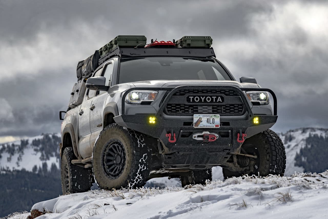 Rear view of 2018 Toyota Tacoma TRD with wheels