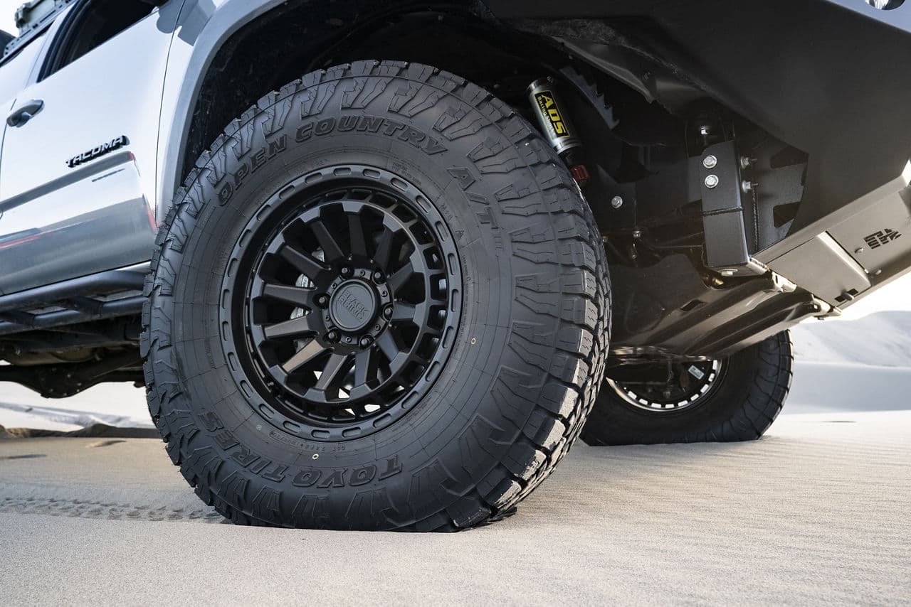 Detail view of 2018 Toyota Tacoma TRD with wheels