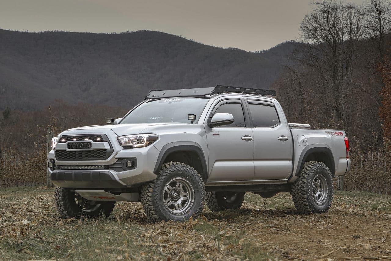 Front view of 2018 Toyota Tacoma with truck suv wheels