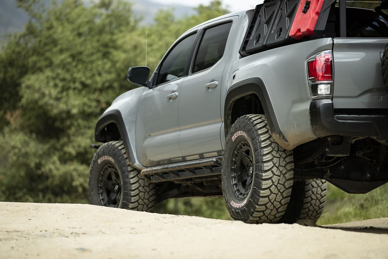 Rear view of 2018 Toyota Tacoma with wheels