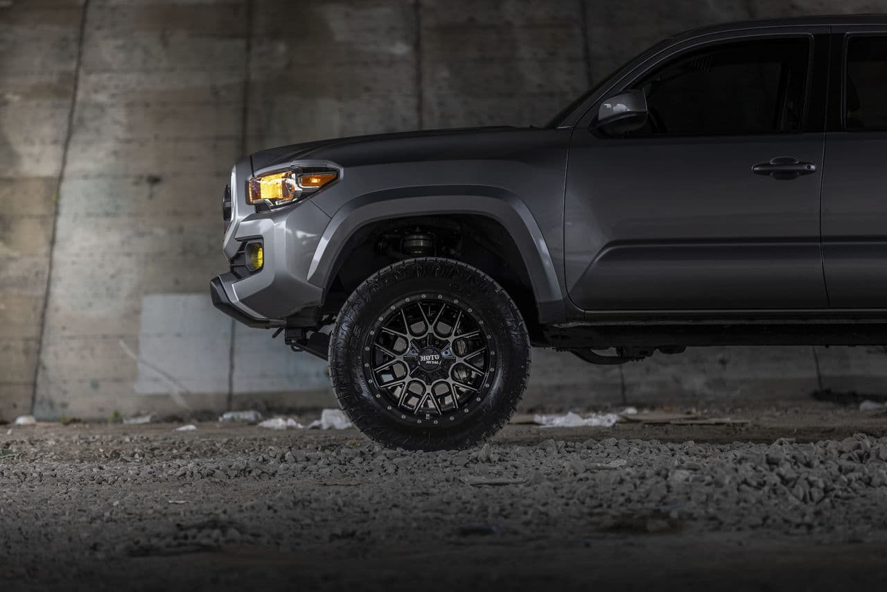 Rear view of 2018 Toyota Tacoma with wheels