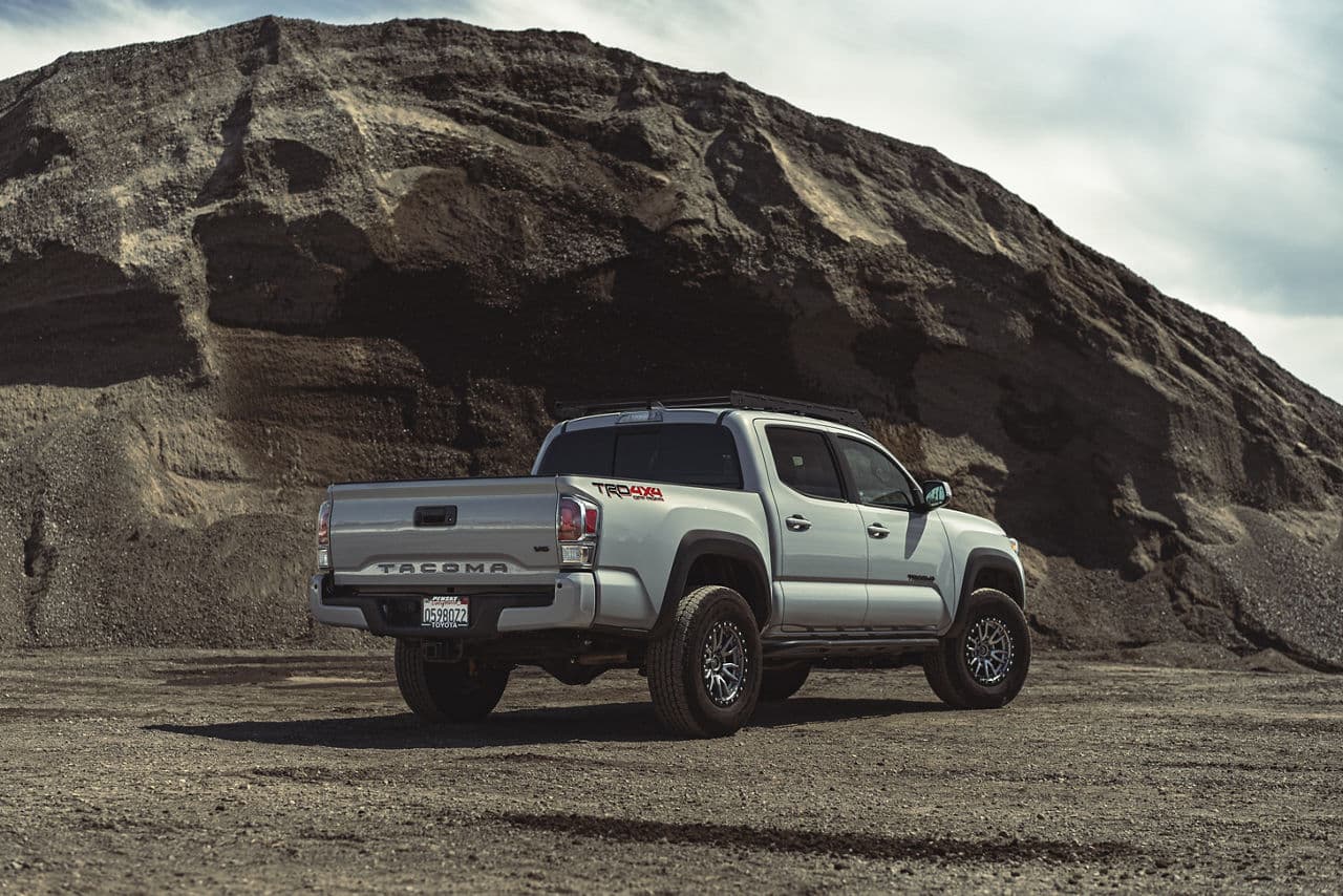 Rear view of 2018 Toyota Tacoma with wheels