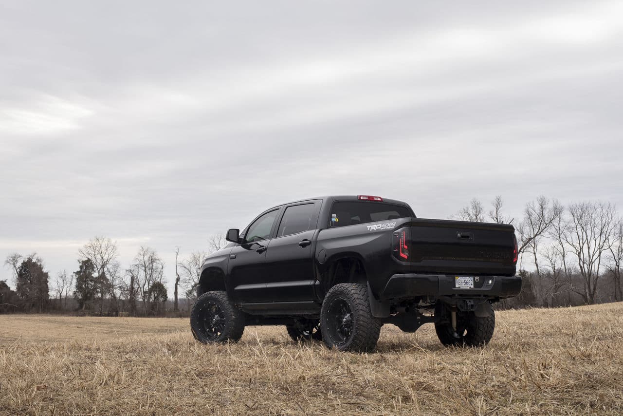 Rear view of 2018 Toyota Tundra with wheels