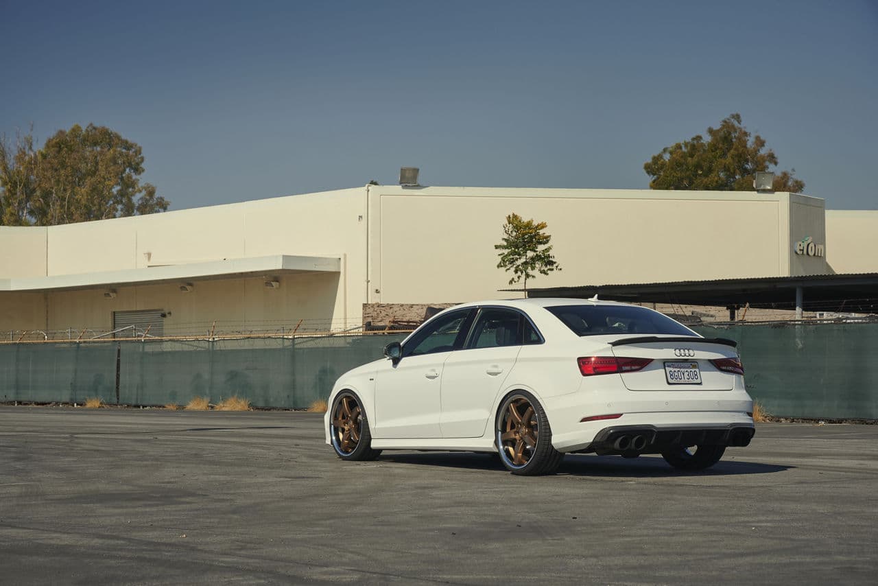 Side profile of 2019 Audi A3 with wheels