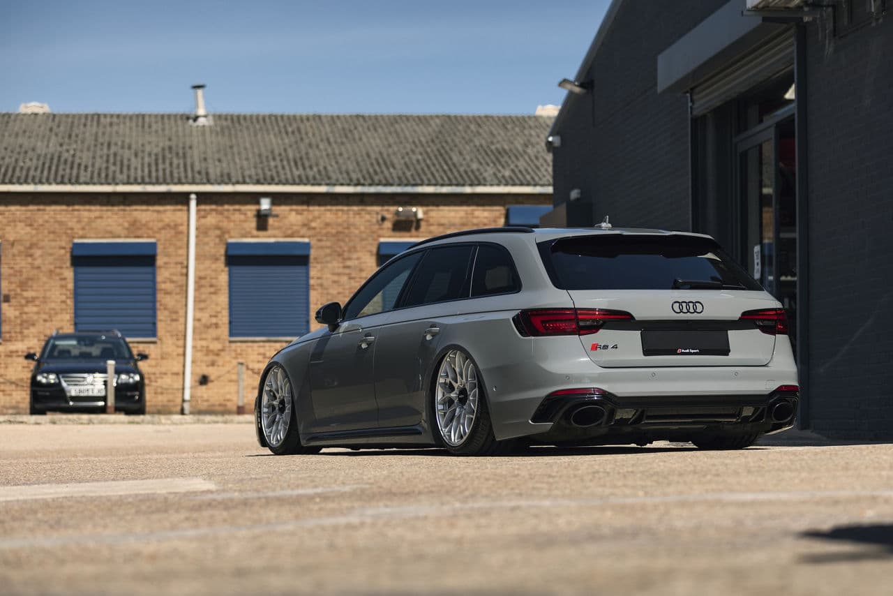 Interior of 2019 Audi RS4 with wheels