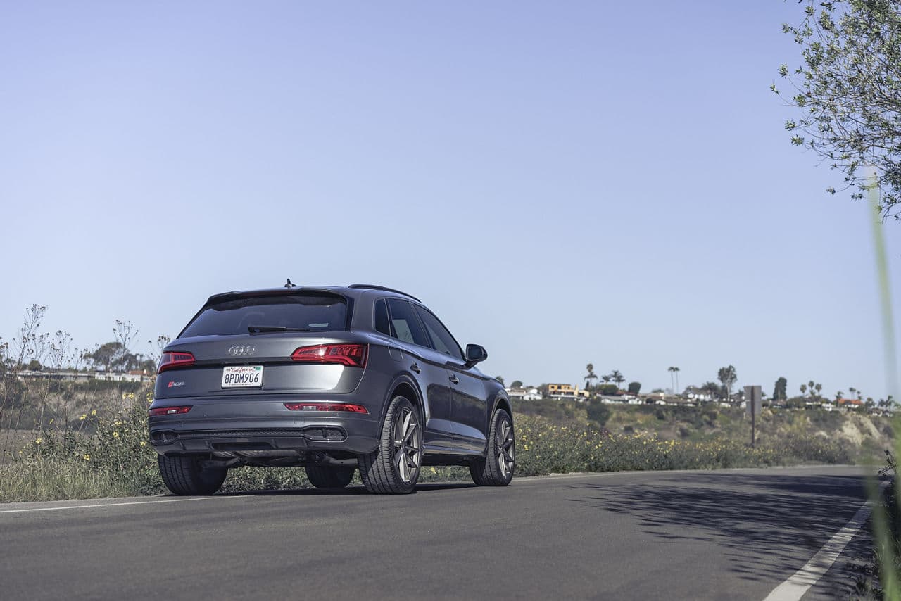 Side profile of 2019 Audi SQ5 with vehicle wraps