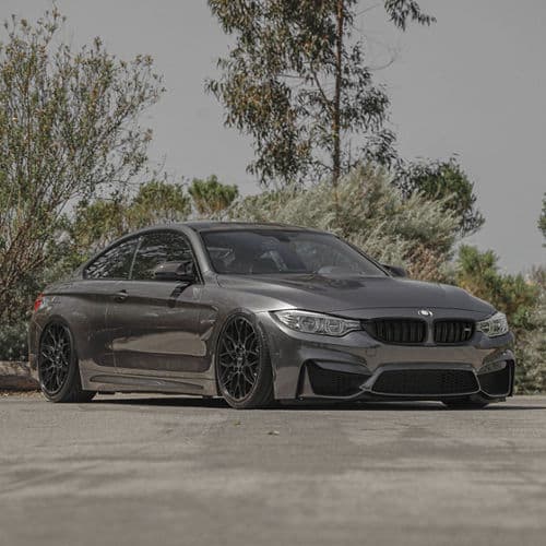 Detail view of 2019 BMW M4 with wheels
