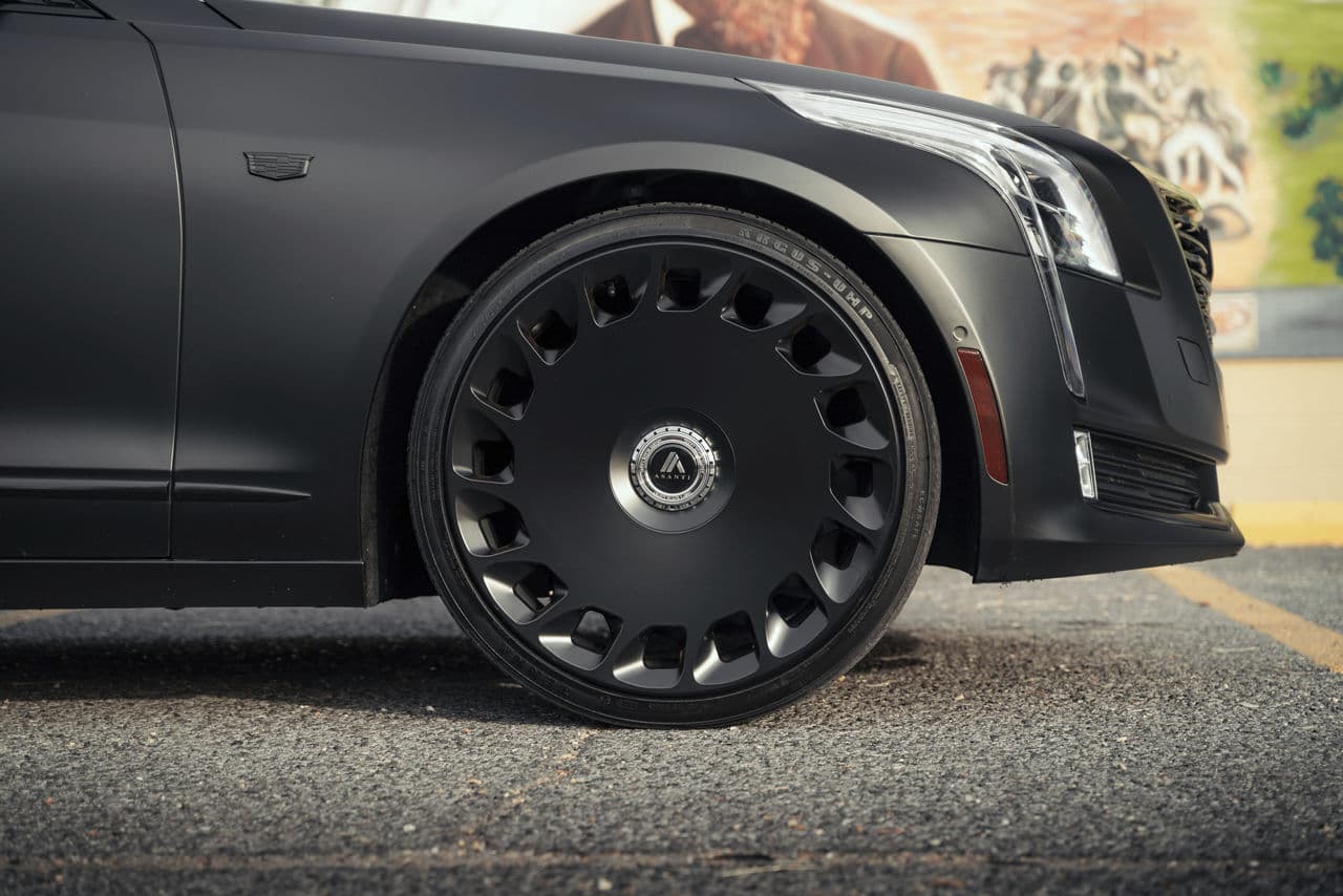 Side profile of 2019 Cadillac CTS with wheels