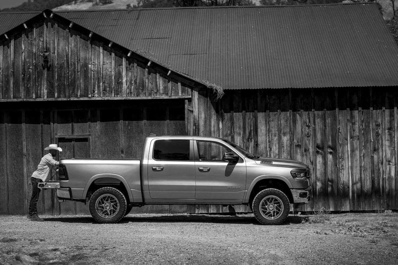 Side profile of 2019 Dodge Ram 1500 with wheels