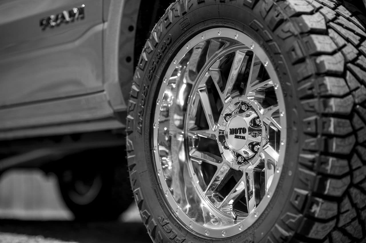 Rear view of 2019 Dodge Ram 1500 with wheels