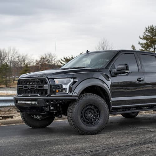 Detail view of 2019 Ford F150 Raptor with truck suv wheels
