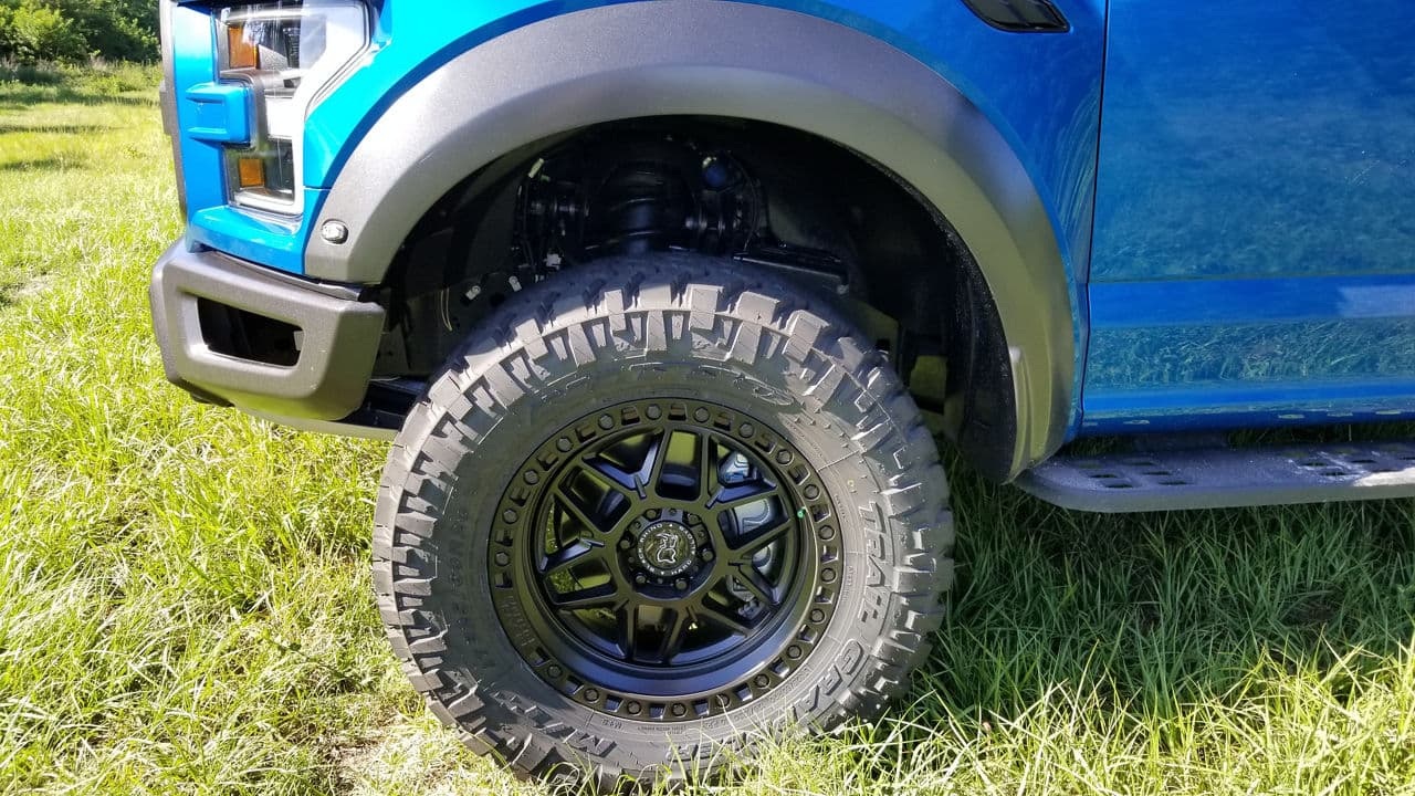 Interior of 2019 Ford F150 Raptor with wheels
