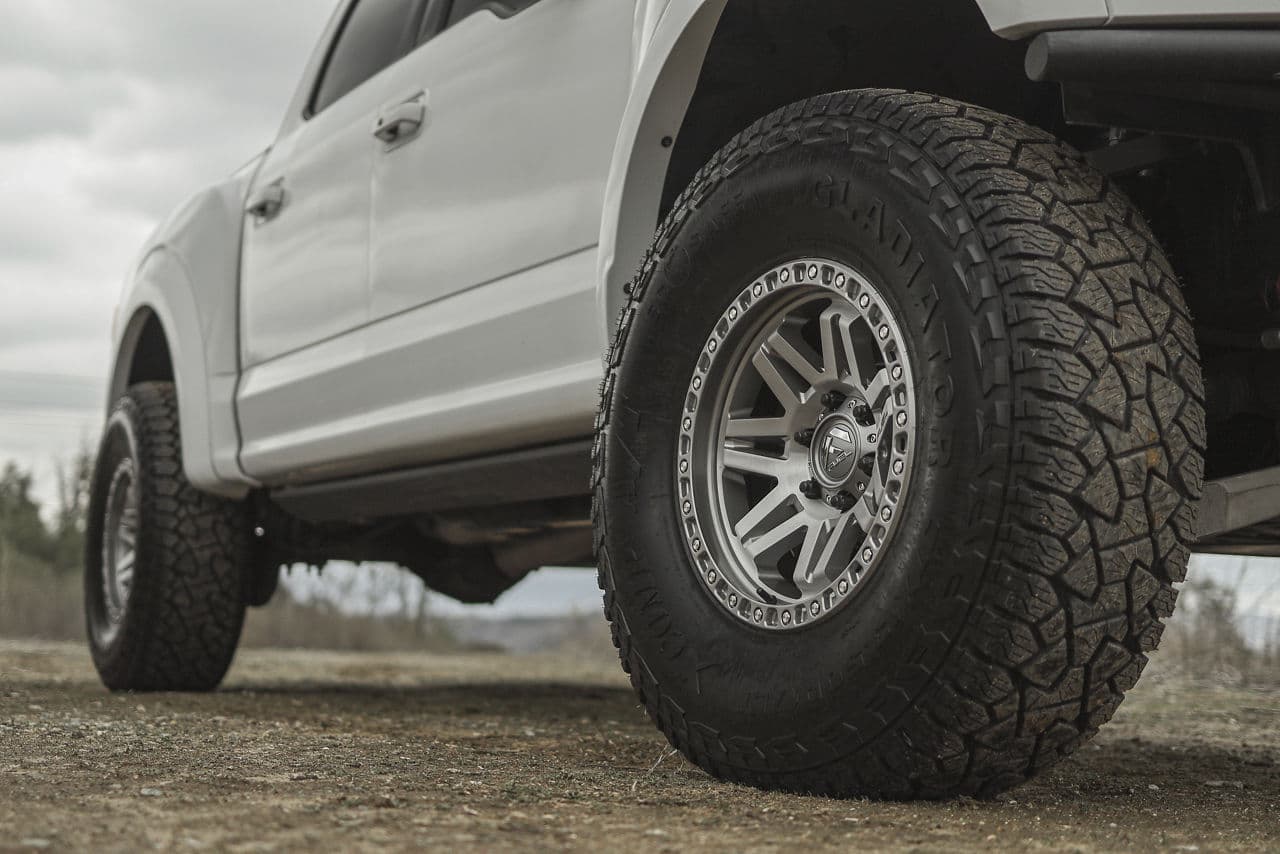 Detail view of 2019 Ford F150 Raptor with wheels