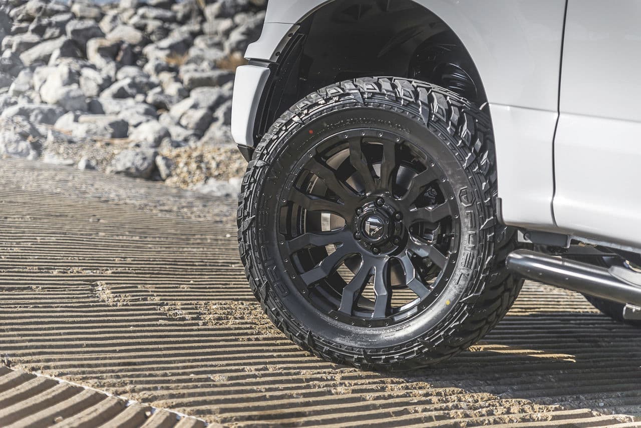 Rear view of 2019 Ford F150 STX with wheels