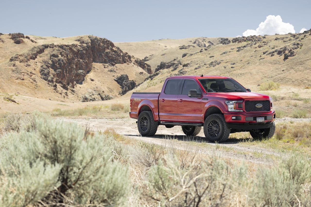 Front view of 2019 Ford F150 with truck suv wheels