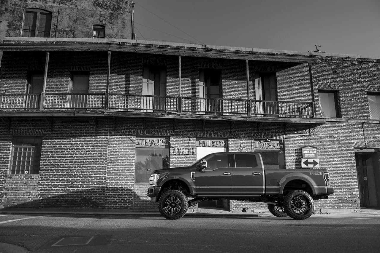 Side profile of 2019 Ford F250 with truck suv wheels