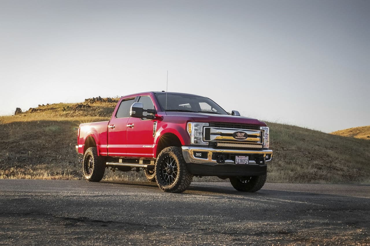 Side profile of 2019 Ford F250 with wheels