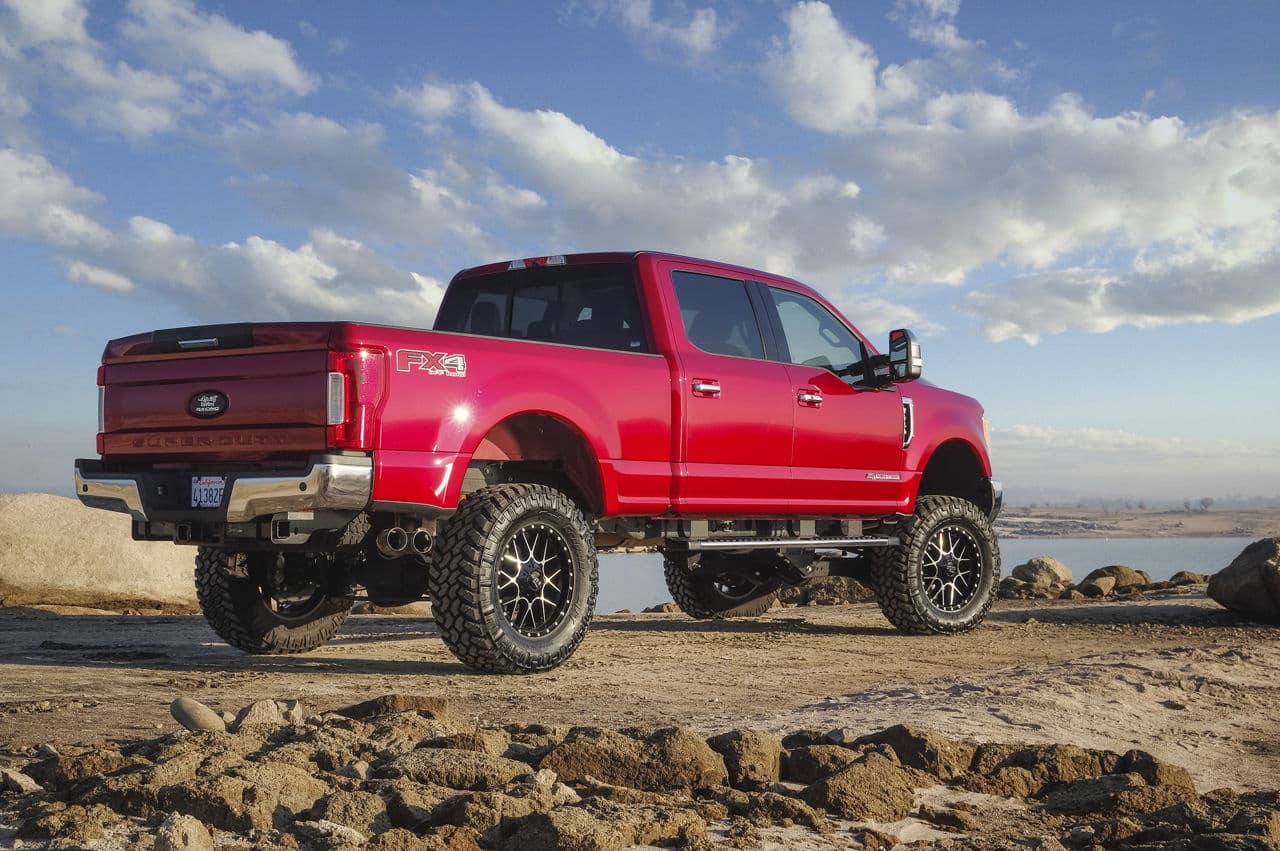 Rear view of 2019 Ford F250 with wheels