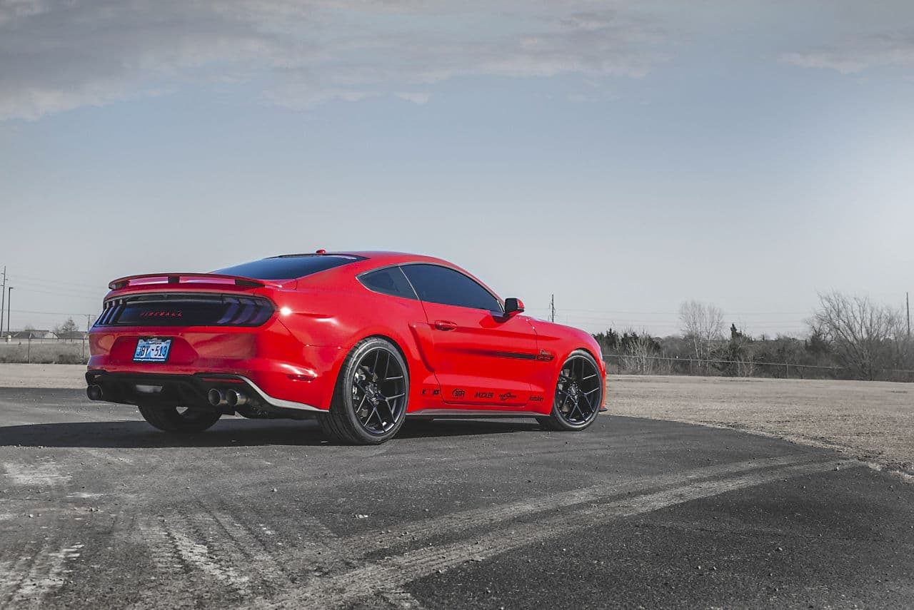 Side profile of 2019 Ford Mustang GT with wheels