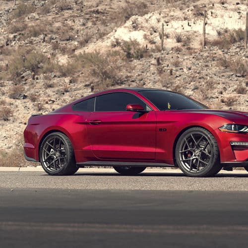 Interior of 2019 Ford Mustang GT with wheels
