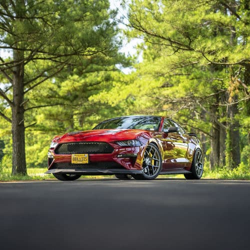 Detail view of 2019 Ford Mustang GT with wheels