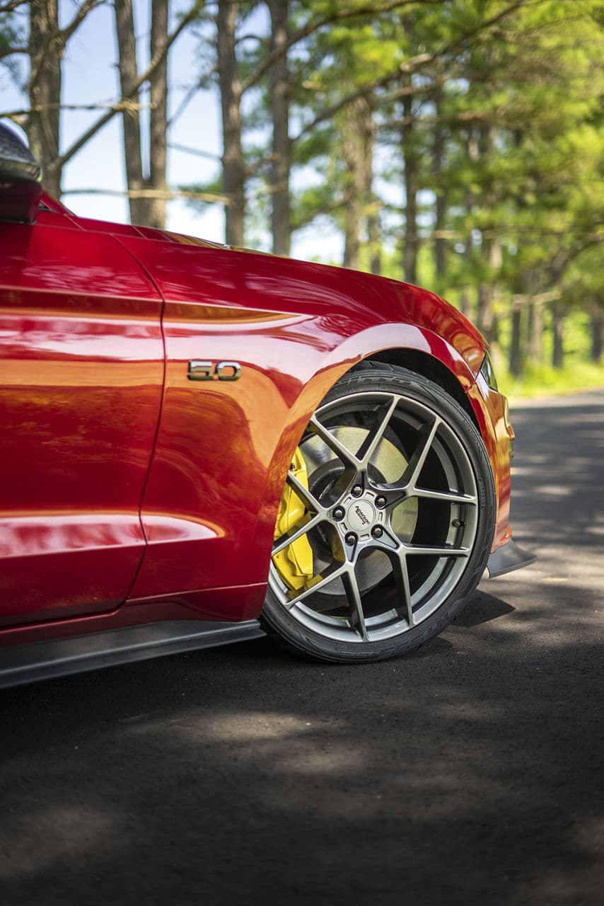 Interior of 2019 Ford Mustang with wheels