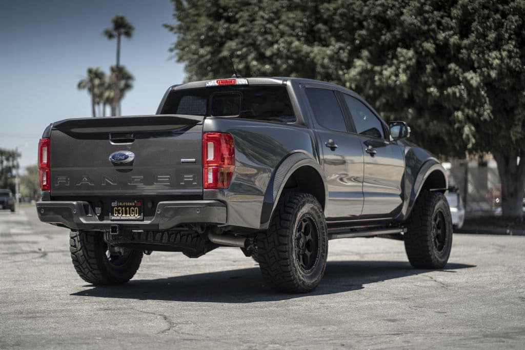 Rear view of 2019 Ford Ranger with wheels