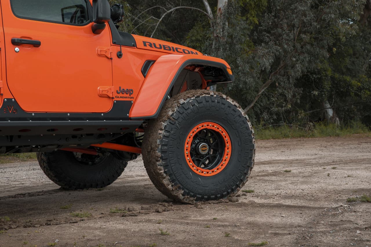 Detail view of 2019 Jeep Gladiator with wheels