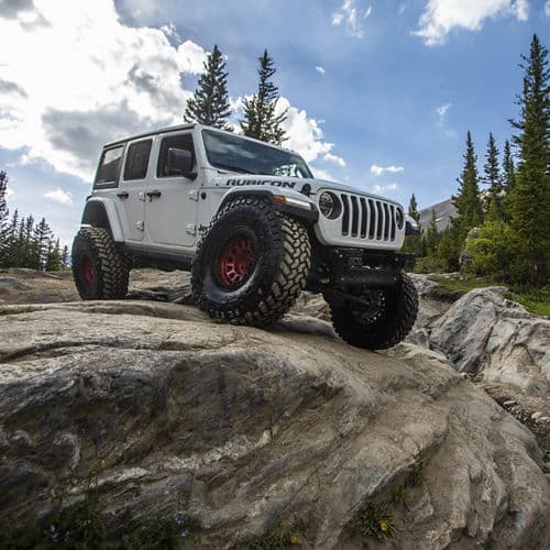 Interior of 2019 Jeep Wrangler with truck suv wheels