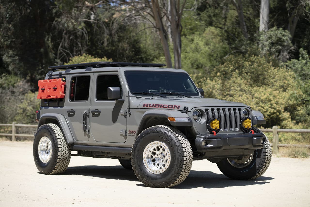 Interior of 2019 Jeep Wrangler with wheels